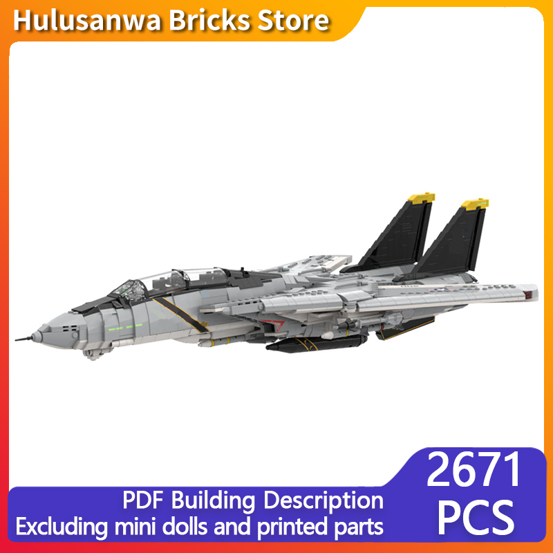 Heavy Equipment Battery - F-14A Zware gevechtsvliegtuigen Model MOC Bouwstenen