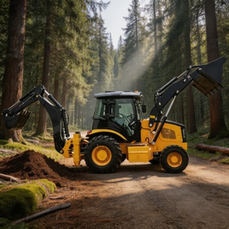 4x4 Graafmachine met voorlader - Tractor Backhoe recensie en prijs